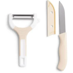 Gifi Set couteau et éplucheur inox et plastique - 3 modèles Clearance