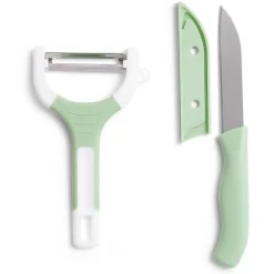 Gifi Set couteau et éplucheur inox et plastique - 3 modèles Clearance