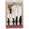 Gifi Set céramique couteau x4 avec économe x1 blanc et noir