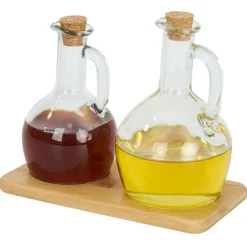 Gifi Set huilier et vinaigrier en verre et bouchon bambou Clearance