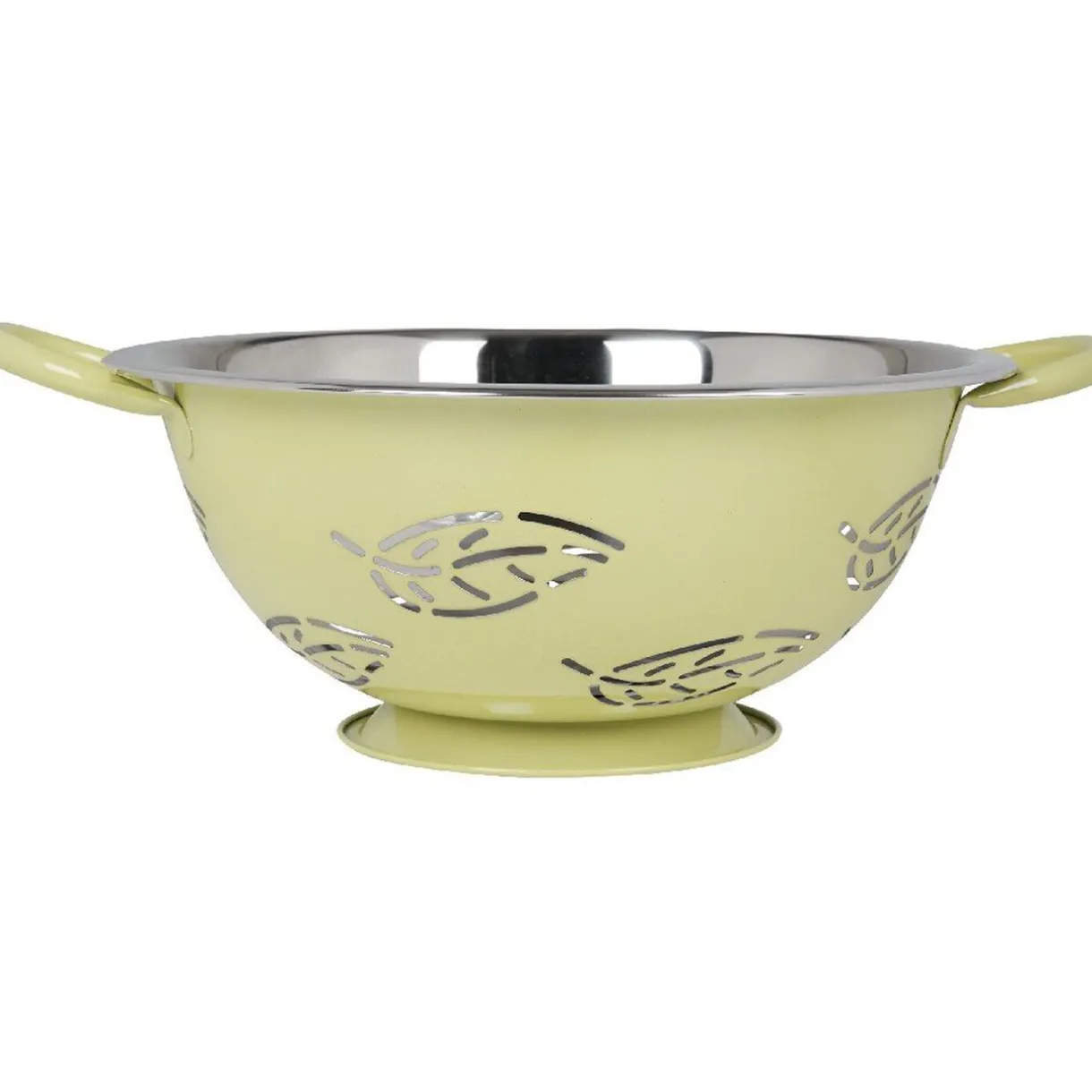 Gifi Set passoire, saladier, porte-ustensiles vert design feuille Discount