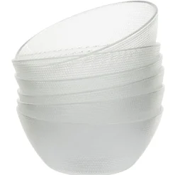 Gifi Set saladier avec coupelles x6 verre transparent martelé Best