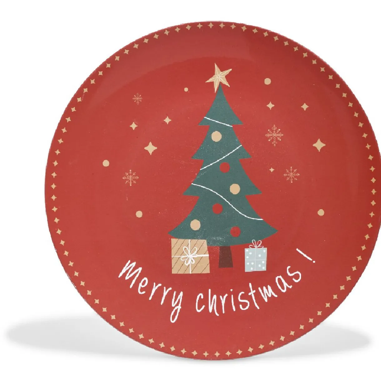 Gifi Sous assiette décoration rouge motif sapin "Merry Christmas"