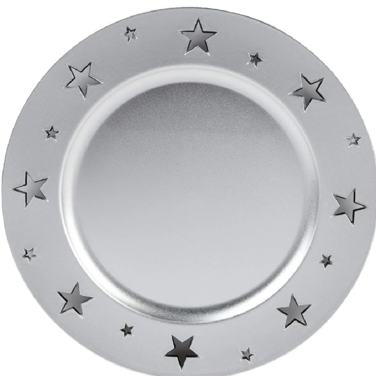Gifi Sous assiette plastique argenté motif étoiles