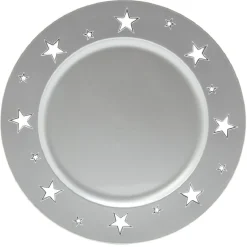 Gifi Sous assiette plastique motif étoile argenté