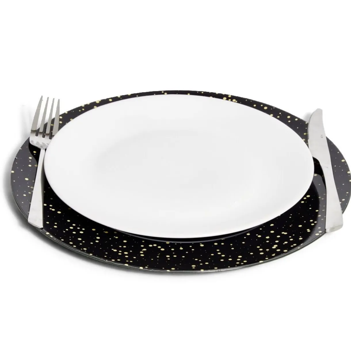 Gifi Sous assiette ronde noir et doré Ø33cm