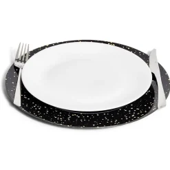 Gifi Sous assiette ronde noir et doré Ø33cm