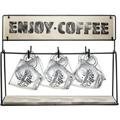 Gifi Support en métal avec 6 tasses expresso en verre