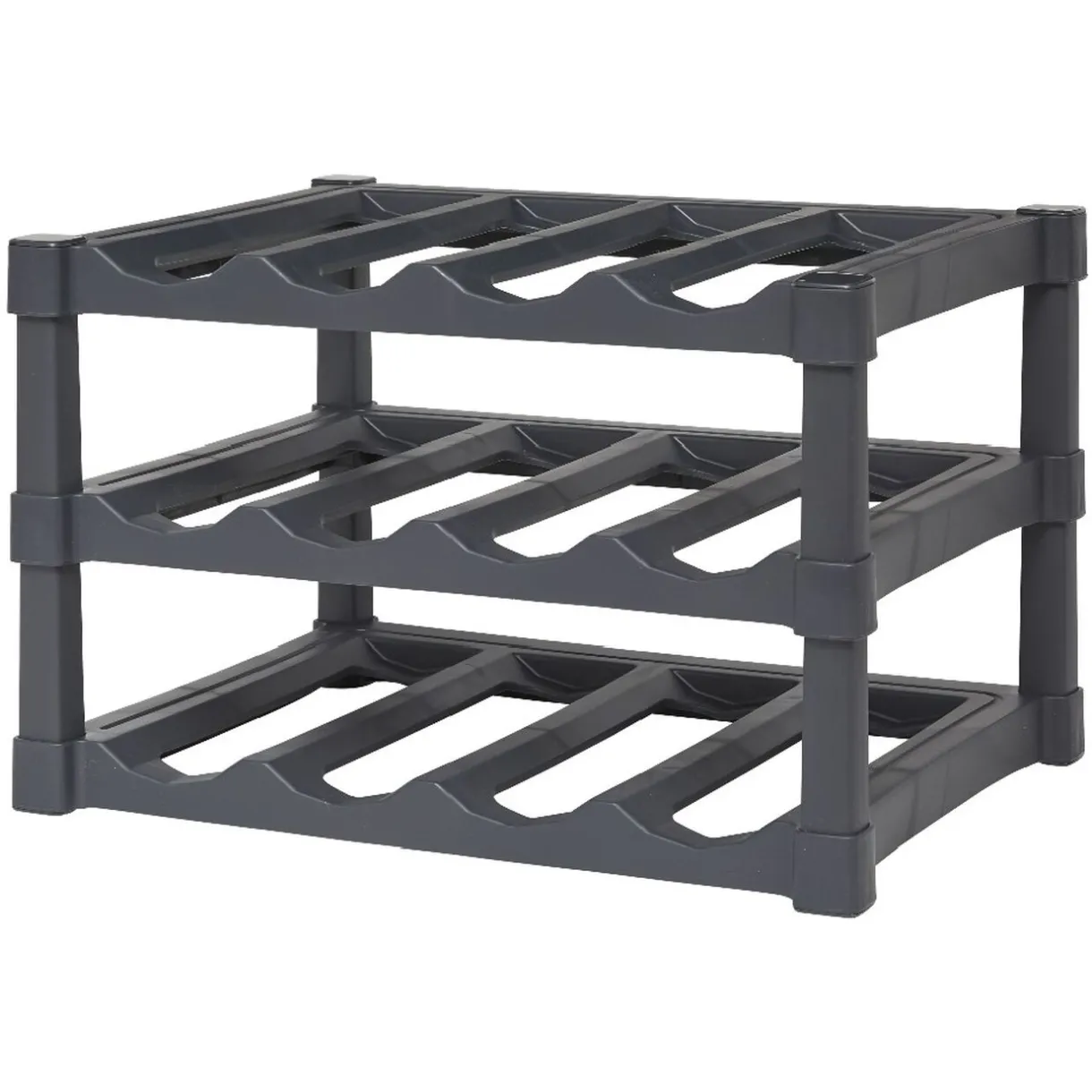 Gifi Support pour 12 bouteilles en plastique noir Outlet