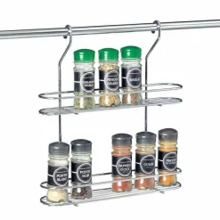Gifi Étagère à épices inox pour barre de crédence 2 niveaux Hot