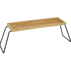 Gifi Étagère de rangement en bambou et pieds en métal noir 36x12xH15cm Sale