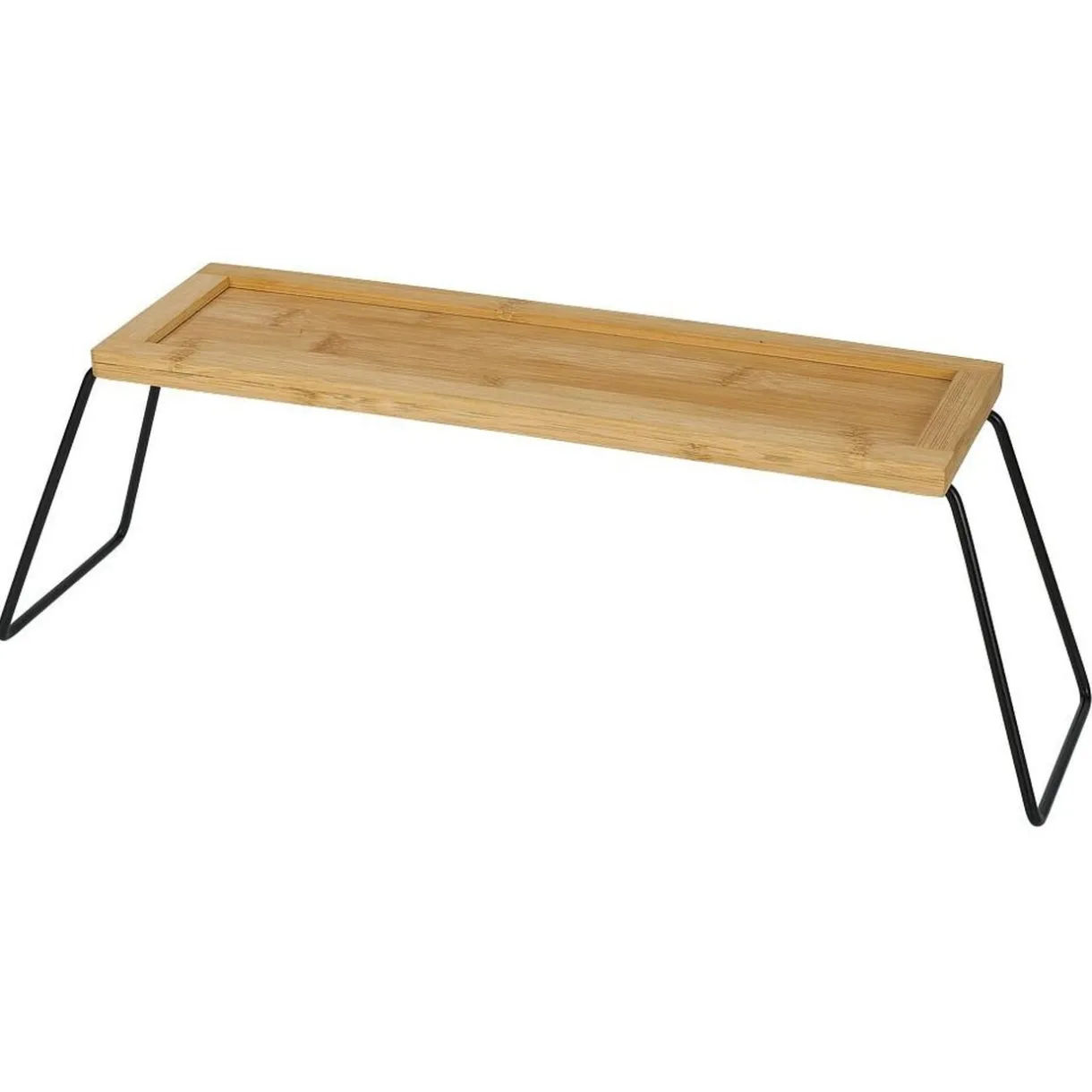 Gifi Étagère de rangement en bambou et pieds en métal noir 36x12xH15cm Sale