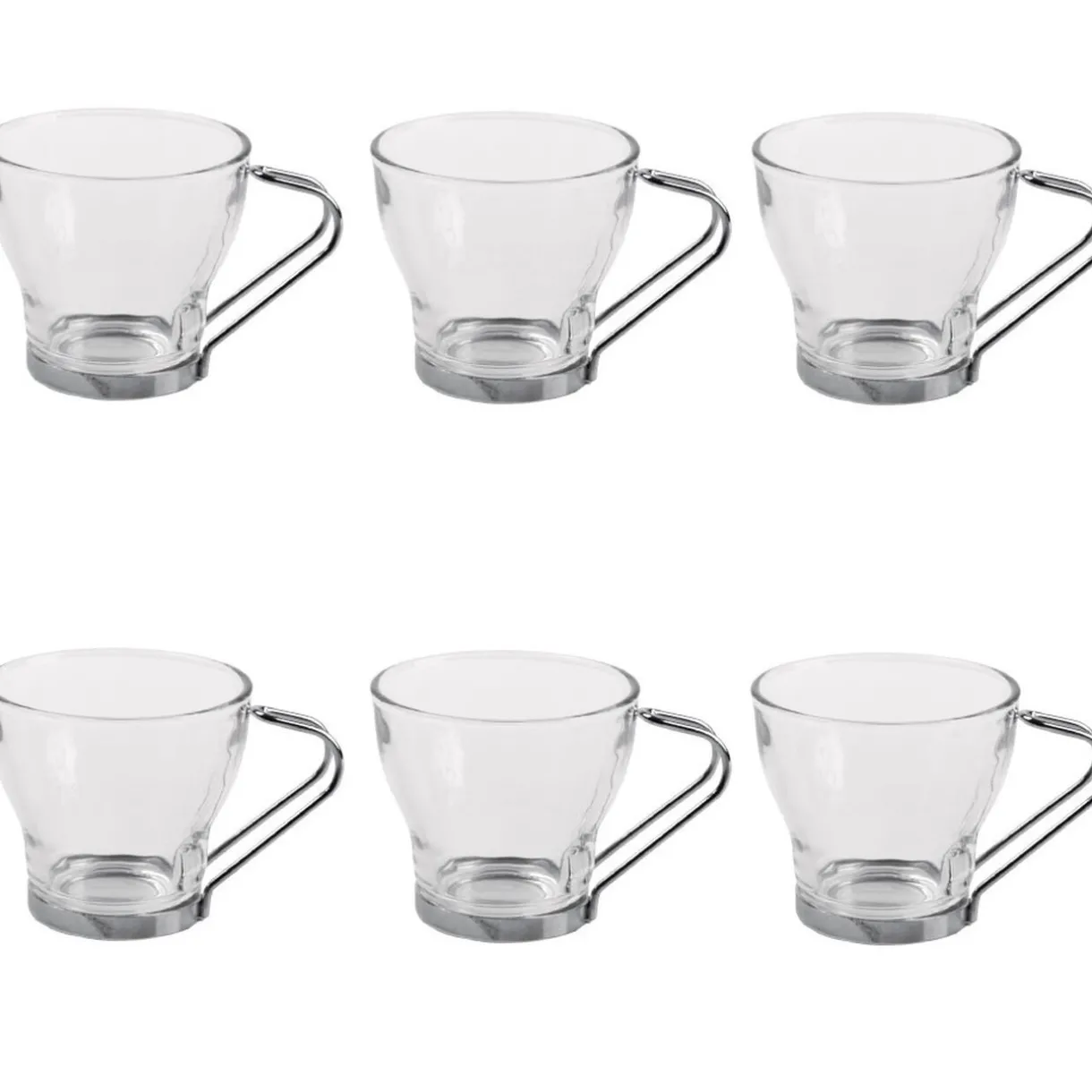 Gifi Tasse à café en verre et métal x 6