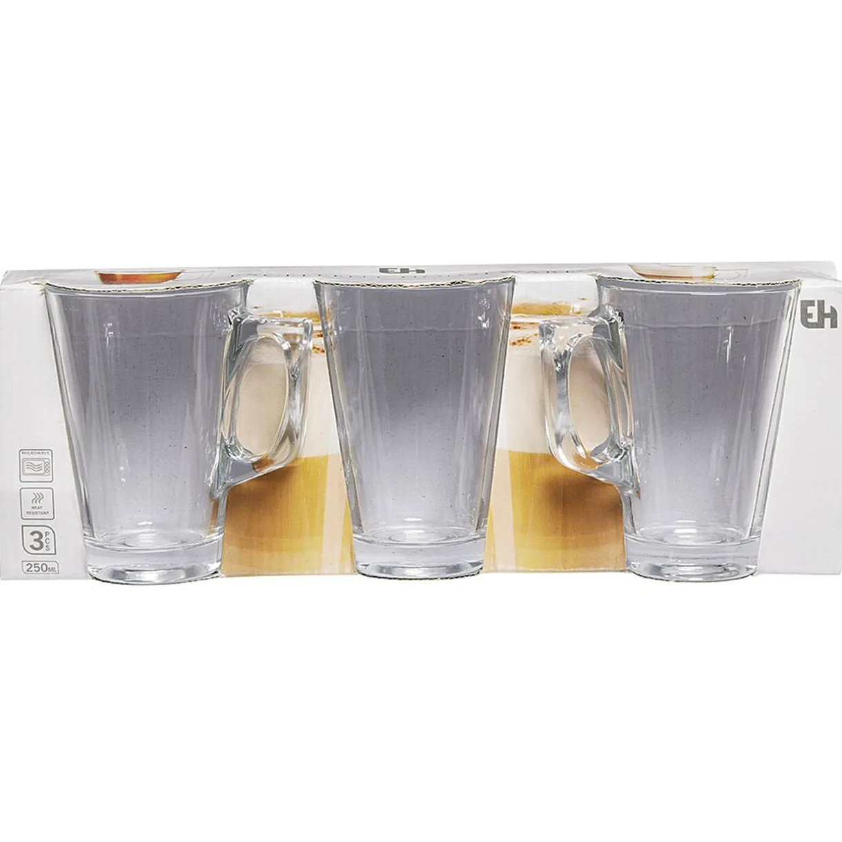 Gifi Tasse à café en verre transparent x3