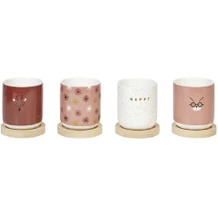 Gifi Tasse à expresso avec sous tasse bambou x4