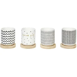 Gifi Tasse à expresso avec sous tasse bambou x4