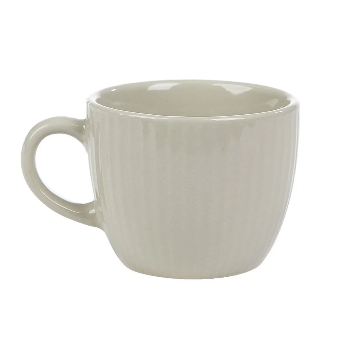 Gifi Tasse à expresso en faïence 10 cl lin et rainures verticales relief