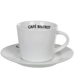 Gifi Tasse expresso et sous tasse café bistrot blanc x 4 Hot