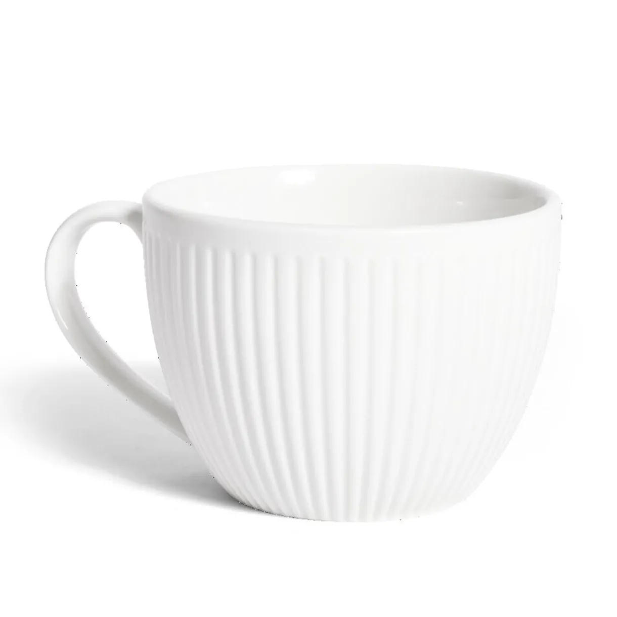 Gifi Tasse porcelaine 42cl strie embossée blanche