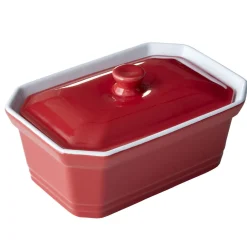 Gifi Terrine avec couvercle et presse rectangulaire rouge blanche Sale