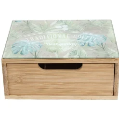 Gifi Tiroir à dosettes bambou motif feuilles Outlet