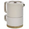 Gifi Tisanière 40cl et tasse 25cl grès taupe avec support bambou
