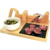 Gifi Trancheuse à saucisson manuelle bambou plateau ardoise Clearance