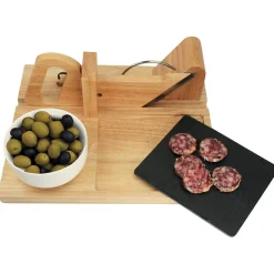 Gifi Trancheuse à saucisson manuelle bambou plateau ardoise Clearance