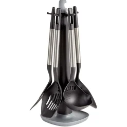 Gifi Ustensiles de cuisine x5 avec support noi et gris Outlet
