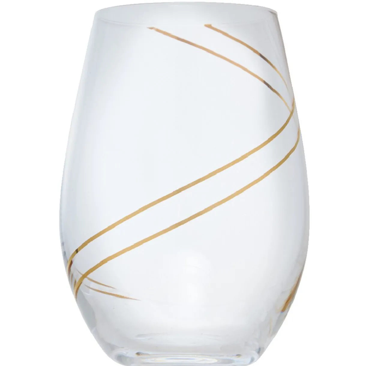 Gifi Verre à eau avec ruban doré x4