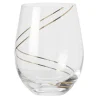 Gifi Verre à eau transparent liseré doré x4