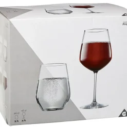 Gifi Verre à pied 47 cl x4 avec gobelet en verre 40 cl x4 Discount