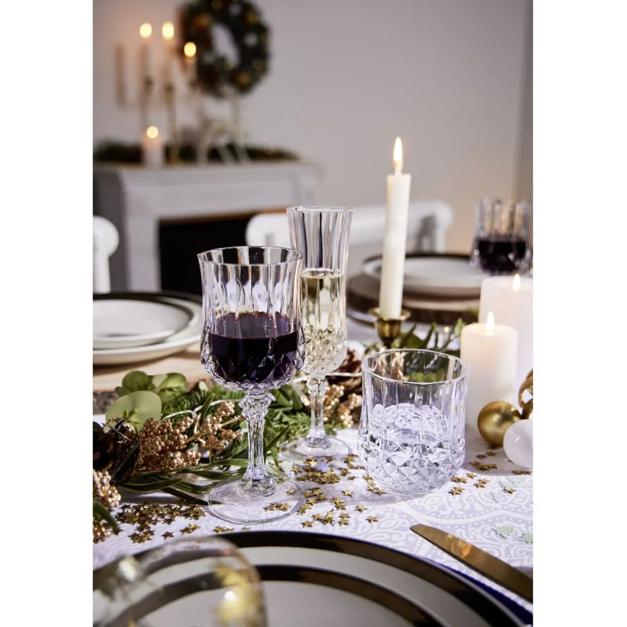 Gifi Verre à pied gamme Longchamp Cristal D'Arques Paris 25 cl x4