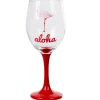 Gifi Verre à pied style tropical motif aloha flamant rose Best