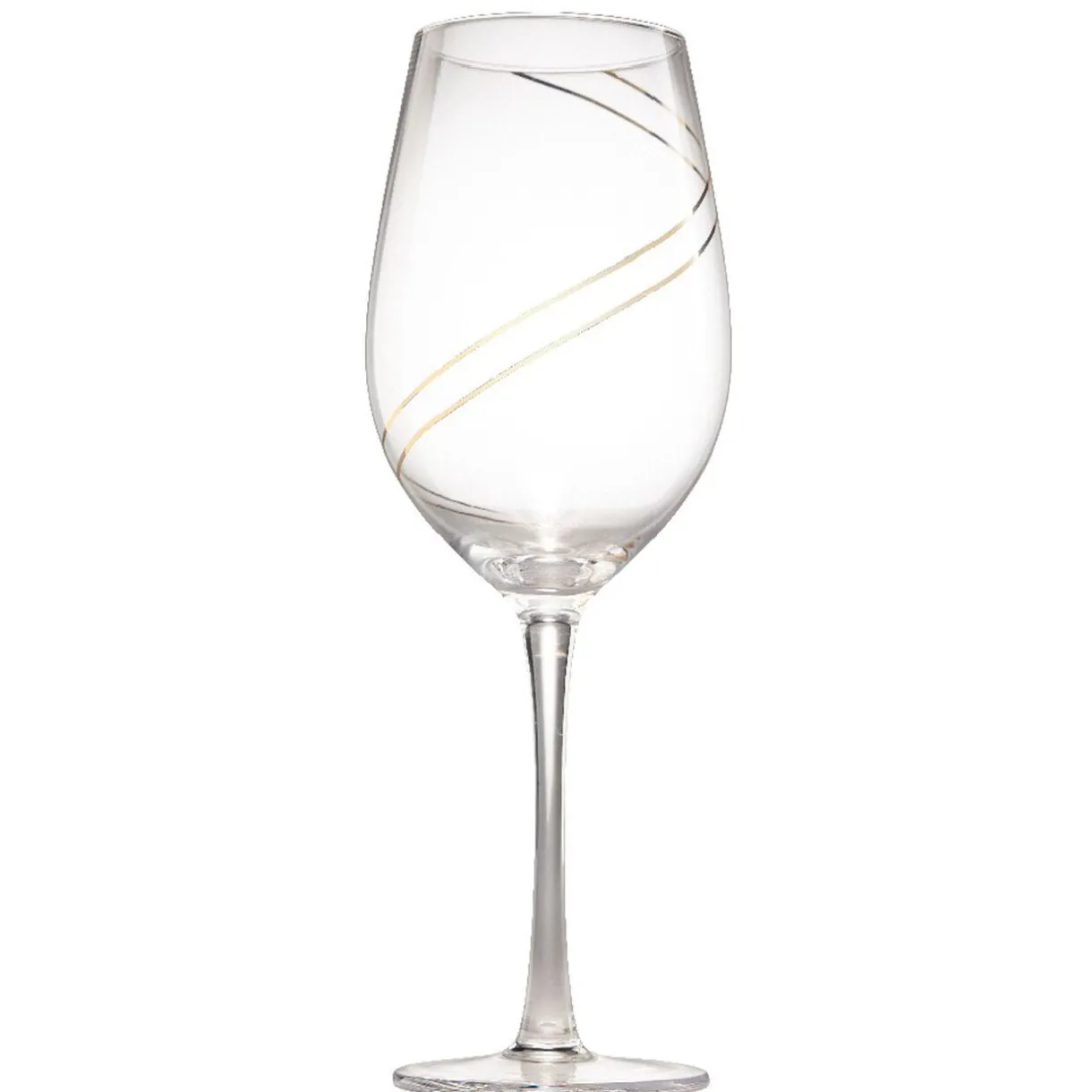 Gifi Verre à vin avec ruban doré x4