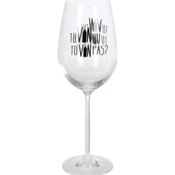 Gifi Verre à vin XL sur pied inscription Tu vin ou tu vin pas ? 75 cl