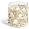 Gifi Verre bas transparent avec raphia Ø8xH9cm Outlet