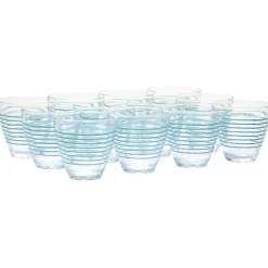Gifi Verre bas transparent rayure bleu x 12 Best
