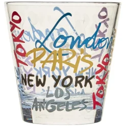 Gifi Verre gobelet transparent déco cities multicolore x 3 Hot