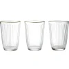 Gifi Verre haut strié bord doré 39,5cl Ø8,5cm H12cm Clearance