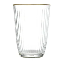 Gifi Verre haut strié bord doré 39,5cl Ø8,5cm H12cm Clearance