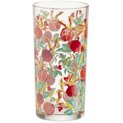 Gifi Verre haut transparent motif grenade rouge 25cl x2