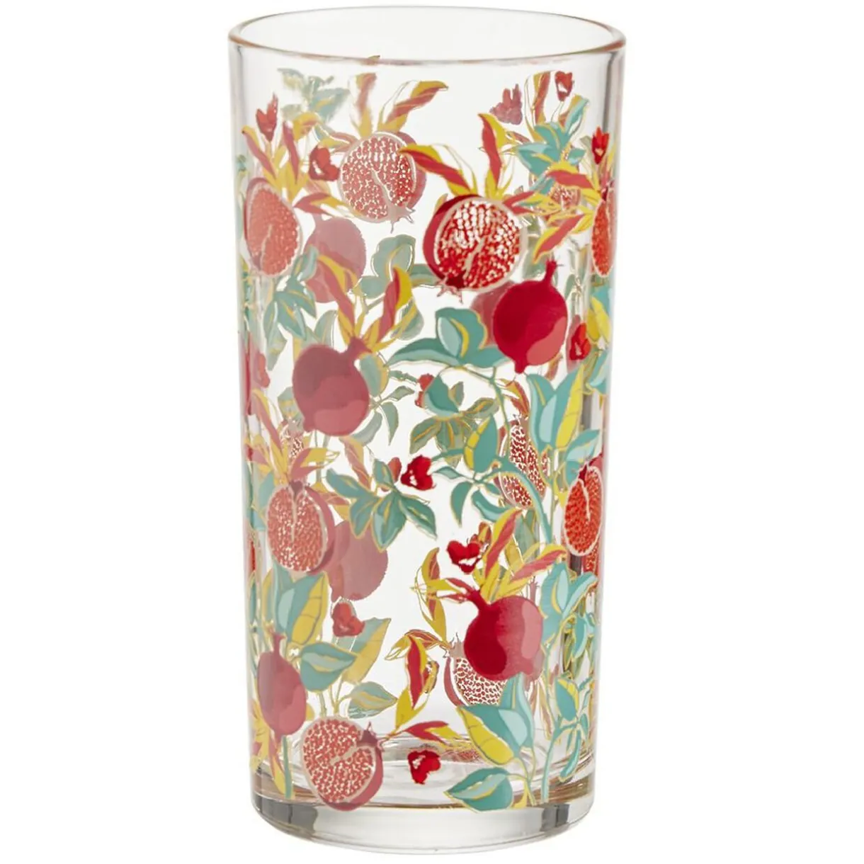 Gifi Verre haut transparent motif grenade rouge 25cl x2