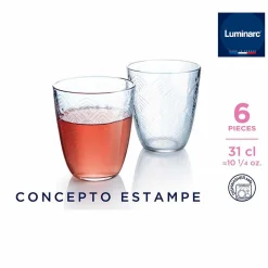 Gifi Verre Luminarc motif embossé écaille transparent x6 Hot
