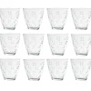 Gifi Verre transparent motif relief fleur x12