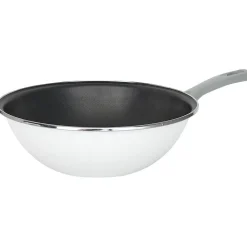 Gifi Wok acier émaillé noir et blanc Ø28cm New