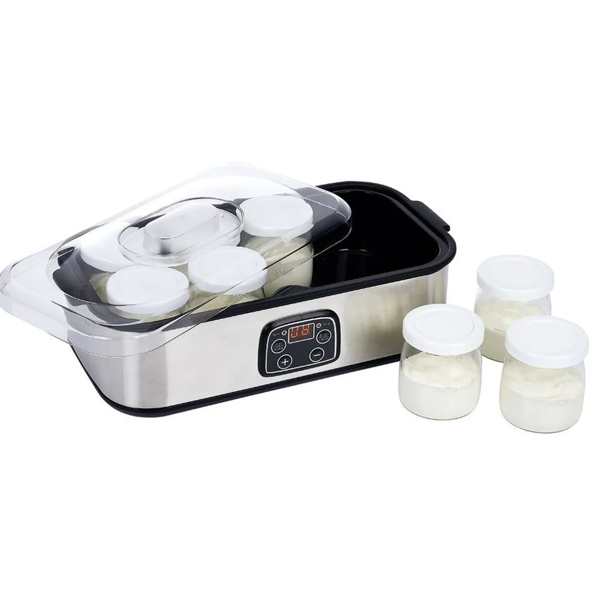 Gifi Yaourtière 8 pots en aluminium gris Best